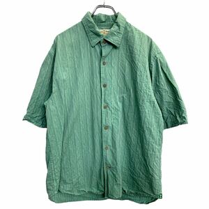 Tommy Bahama 半袖 アロハシャツ XLサイズ トミーバハマ ストライプ グリーン コットン 古着卸 アメリカ仕入 t2408-3147