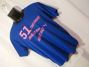 ssy2010 PUMA プーマ メンズ 半袖 Tシャツ ブルー ■ 前後プリント ■ THE OHME 丸首 スポーツ ランニング Mサイズ