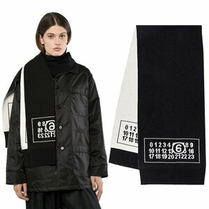 送料無料 1 MM6 Maison Margiela エムエムシックス S52TE0055 M13050 ブラック マフラー ストール