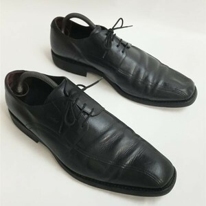 パラブーツ/Paraboot☆本革/スワールモカ/レザーシューズ【9.5/28.0程度/黒】ビジネス/ドレスシューズ/Leather/Dress shoes/France◇bi-163