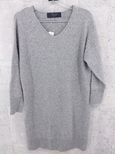 ◇ BEAMS LIGHTS ビームス ライツ 長袖 膝下丈 ニット ワンピース サイズ38 グレー レディース