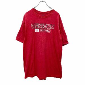 Champion 半袖 プリント Tシャツ XXLサイズ チャンピオン ビッグサイズ バックプリント レッド コットン 古着卸 アメリカ仕入 t2405-3148