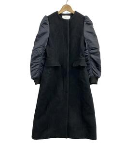 ボーダーズ アット バルコニー MIX＆MATCH WOOL COAT ノーカラーコート レディース SIZE 36 (S) BORDERS at BALCONY