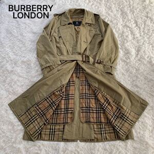 1円~ 【超極上カシミヤライナー】 BURBERRY LONDON バーバリーロンドン トレンチコート ノバチェック ベルト ライナー エポレット フル装備