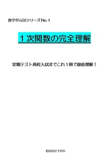 ※数学オリジナル単元別シリーズPart1　『１次関数の完全理解』　中学２年生～高校入試対策　　◎新中学問題集などでも成績が上がらない方