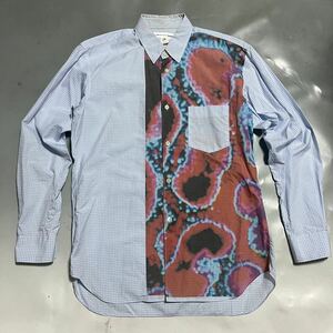 AD2009 COMME des GARCONS SHIRT ギャルソン シャツ ランウェイ着用 アメーバ柄 ギンガムチェックシャツ S