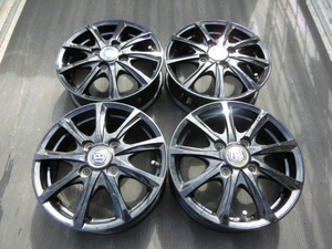 ★ BRAND-LINE 13INCHアルミ ★ 13X4J 100-4H +43 ★ 4本セット!!　ブラック　軽自動車　軽トラックに　