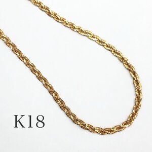 美品 K18 ネックレス 約4.7ｇ 約40cm 18金 750 18K 貴金属 刻印 レディース チェーン ゴールド アクセサリー ジュエリー