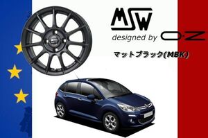 MSW85 -2 / エムエスダブリュー OZ 17インチ ホイール 7.0J +28 4/108 ハブ径65.1 マットガンメタル シトロエン C3 -2013ｙ 1台分 送料無料