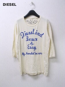 M【DIESEL ディーゼル カットソー 5分袖 6分袖 7分袖 Tシャツ 刺繍】