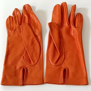 Sermoneta Gloves セルモネータグローブス 手袋 本革 レザー グローブ イタリア製 オレンジ サイズ6 1/2 20.5cm [ブランド レディース]