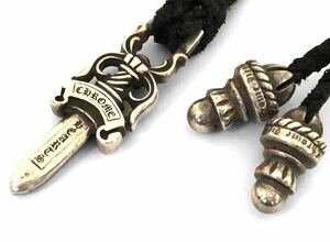 CHROME HEARTS クロムハーツ/ #10DAGGER/#10ダガーペンダントトップ/ LEATHER BRAID/ボロチップレザーブレード