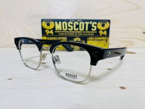 ◆MOSCOT◆TINIF◆モスコット◆眼鏡フレーム 人気 ブロウ サーモント 伊達眼鏡 ウェリントン ブラック シルバー 未使用 美品 