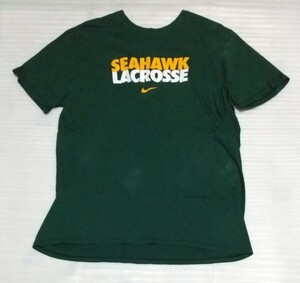 ☆THE NIKE TEE BETTER WORLD.COM ナイキ 半袖Tシャツ XLサイズ スポーツ フアッション ティーATHLETICモス深緑色グリーンSEAHAWK LACROSSE