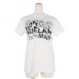 メゾンマルジェラ 1 Maison Margiela 1 21SS ディストーテッド ロゴ プリントTシャツ XS 白 ホワイト S51GC0505 レディース