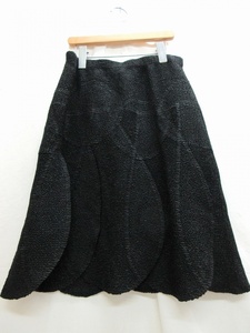 NOKO OHNO ノコオーノ シワデザインスカート 裙子　Skirt 40 540614-BK ブラック ポリエステル100% MADE IN CHINA