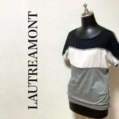 LAUTREAMONT 切り替えカットソー　Tシャツ　タック　きれいめ