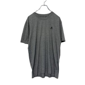 adidas 半袖 プリントロゴTシャツ Lサイズ アディダス スポーツ 灰色 グレー 古着卸 アメリカ仕入 a506-6092