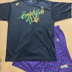 ASICS バスケットボール Tシャツ Champion ショーツ XOサイズ