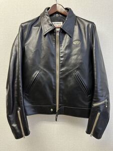 ★美品 Lewis Leathers/ルイスレザー コルセア シンブラックホース ライダースジャケット 40/ブラック/限定品