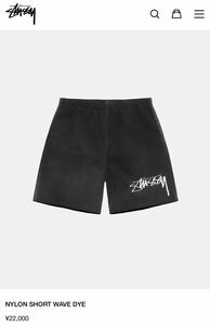 売切STUSSY 24SS新作NYLON SHORT WAVE DYE BLACKブラックM美品付属完備ステューシーウェーブダイナイロンショーツ ショートパンツ 短パン