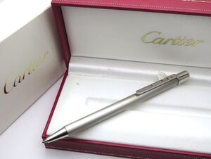 1000円スタート ボールペン Cartier カルティエ ツイスト式 シルバー 長さ約12.6cm MADE IN FRANCE 付属品付 文房具 筆記用具 10 D60023