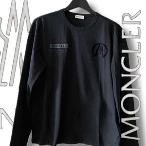 新入荷 本物 新品 43933225 MONCLER モンクレール/サイズL/大人気 MAGLIA T-SHIRT 長袖カットソー シャツ ロングスリーブ ロンT 黒ワッペン