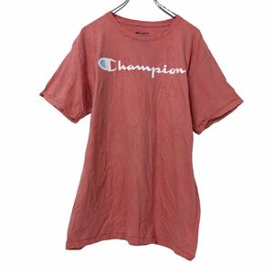 champion 半袖 プリントTシャツ M ライトオレンジ ホワイト チャンピオン 古着卸 アメリカ仕入 a508-5067