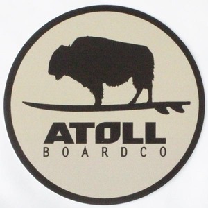 訳有 アトール ボード バイソン ステッカー BG ATOLL BOARD CO. STICKER 丸 円 スタンドアップパドル パドルボード SAP カスタム シール