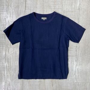 MARGARET HOWELL マーガレット ハウエル リネン 100% プルオーバー ブラウス サイズ S ネイビー カットソー 半袖 T shirt 611