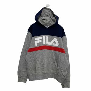 FILA スウェット パーカー キッズ 14 150～ グレー ネイビー レッド ホワイト フィラ スポーツ フーディー 古着卸 アメリカ仕入 a508-6247