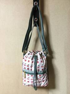 未使用★LeSportsac / レスポートサック　アリア クロスボディ（2way ミニショルダーバッグ）「フルーツ ステッチ ナチュラル」★日本限定