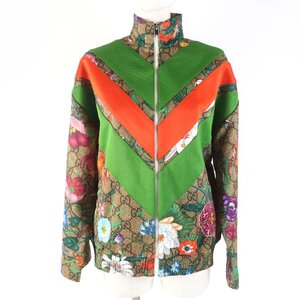 極美品☆GUCCI グッチ 605443 GGフローラルプリント ZIP UP オーバーサイズ トラックジャケット マルチ XXS 伊製 正規品 レディース