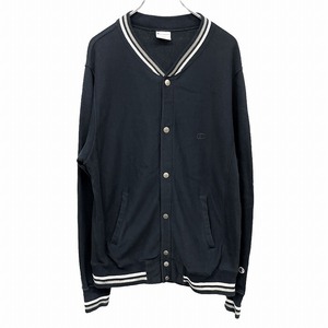 チャンピオン リバースウィーブ Champion REVERSE WEAVE スウェットブルゾン 長袖 裏毛 綿100% L ネイビー 紺×白×グレー メンズ