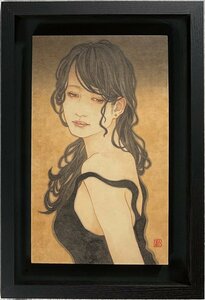 玉井伸弥(1994-)●現代美人画『秘すれば花』岩彩・墨彩6号●個展:大丸ほか●院展院友・愛知県立芸術大学非常勤講師