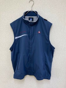 le coq sportif GOLF　ルコック　ゴルフベスト　ゴルフウェア　ジレ　ネイビー　メンズ　Mサイズ　裏地メッシュ　デサント