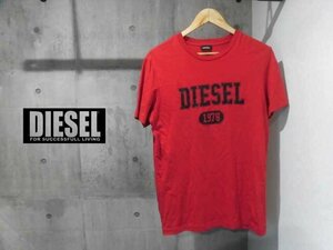 DIESEL ディーゼル T-DIEGOR-K46 クラック加工 ロゴプリント 半袖 Tシャツ S/カレッジロゴ 半袖 Tee/赤 レッド/メンズ