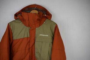 グッドアイテム◎2014年製 patagonia パタゴニアフルジップルビコンライダースキージャケットダウンジャケットSオレンジアウトドアnr649