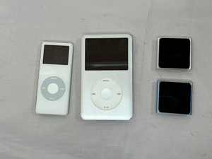 10113-1-MS11-apple　アップル- ipod ２台　ipod nano ２台-通電動作未確認