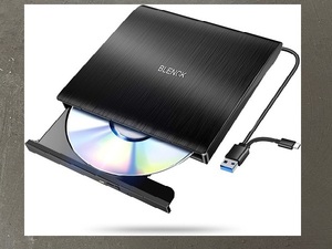 Enhau 外付けDVDドライブ 極静音 CD DVDドライブ LT802 新品 高速 USB 3.0&Type-Cデュアルポート 外付けCDドライブ 読み出し & 書き込み