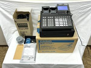 1円〜 未使用品？ CASIO SR-S4000 カシオ 電子レジスター 計算機 SR-S4000-20SBK 元箱 鍵 付属品 まとめ 通電確認済み おまけ付き 店舗用品