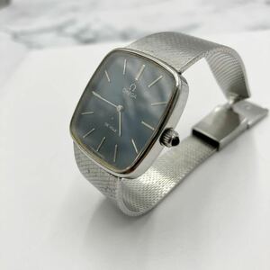 ●【売り切り】OMEGA オメガ DE VILLEデヴィル 手巻き メンズ腕時計 311.0165 111.0142 スクエアケース ネイビー文字盤 稼働品 