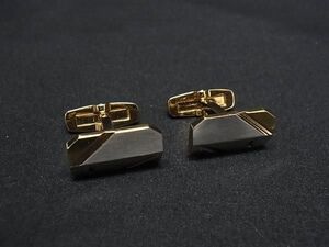 ■美品■ YVESSAINTLAURENT イヴサンローラン カフス カフリンクス アクセサリー メンズ ゴールド系×シルバー系 DE6416