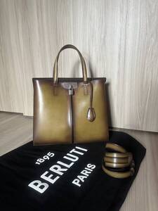 定価80万 Berluti LUTI 38 PatineLeather Tote Bag ベルルッティ ルッティ38 レザー トートバッグ ジャングルグリーン 最新色 限定品 完売