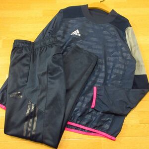 ◎美品！S 上下セット！adidas アディダス◆ピステジャケット&ジャージパンツ◆メンズ 紺◆BA0706