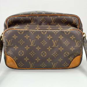 1円 ルイヴィトン Louis Vuitton ナイル ショルダーバッグ PVC レザー ブラウン モノグラム YH557