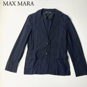 良品 MAX MARA マックスマーラ テーラードジャケット ブレザー　トップス　イタリア製 アウター　白タグ　薄手　ステッチ レディース