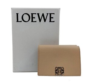 未使用品！LOEWE【ロエベ】アナグラム トライフォールドウォレット コンパクト 三つ折り財布 （4717）