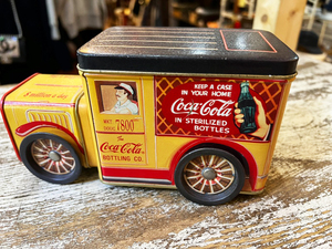 ★アメリカン雑貨 Coka-Cola/コカコーラ ブリキ缶トラック イエロー 小物入れ インテリア コレクション★