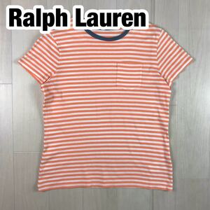 Ralph Lauren ラルフローレン 半袖Tシャツ レディースサイズ M オレンジ ホワイト